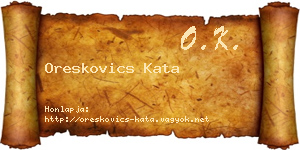 Oreskovics Kata névjegykártya